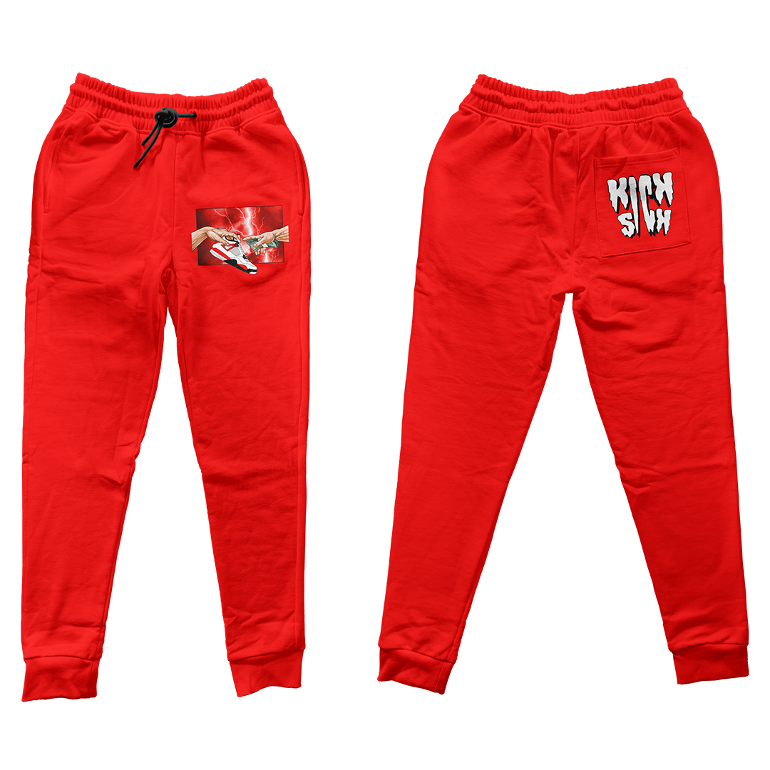 "Red Cement 4 Retro God" Jogger Pants