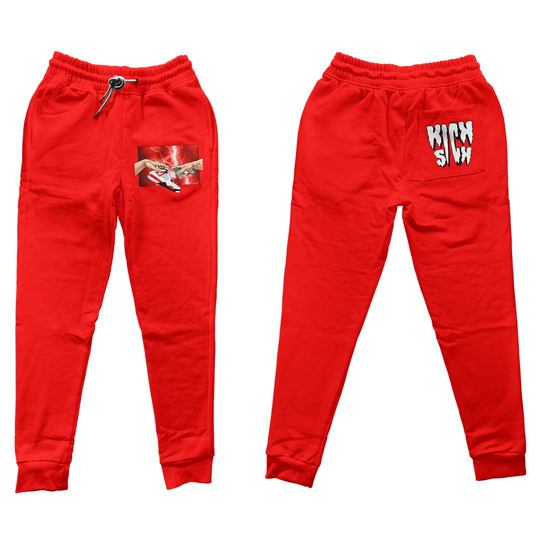 "Red Cement 4 Retro God" Jogger Pants