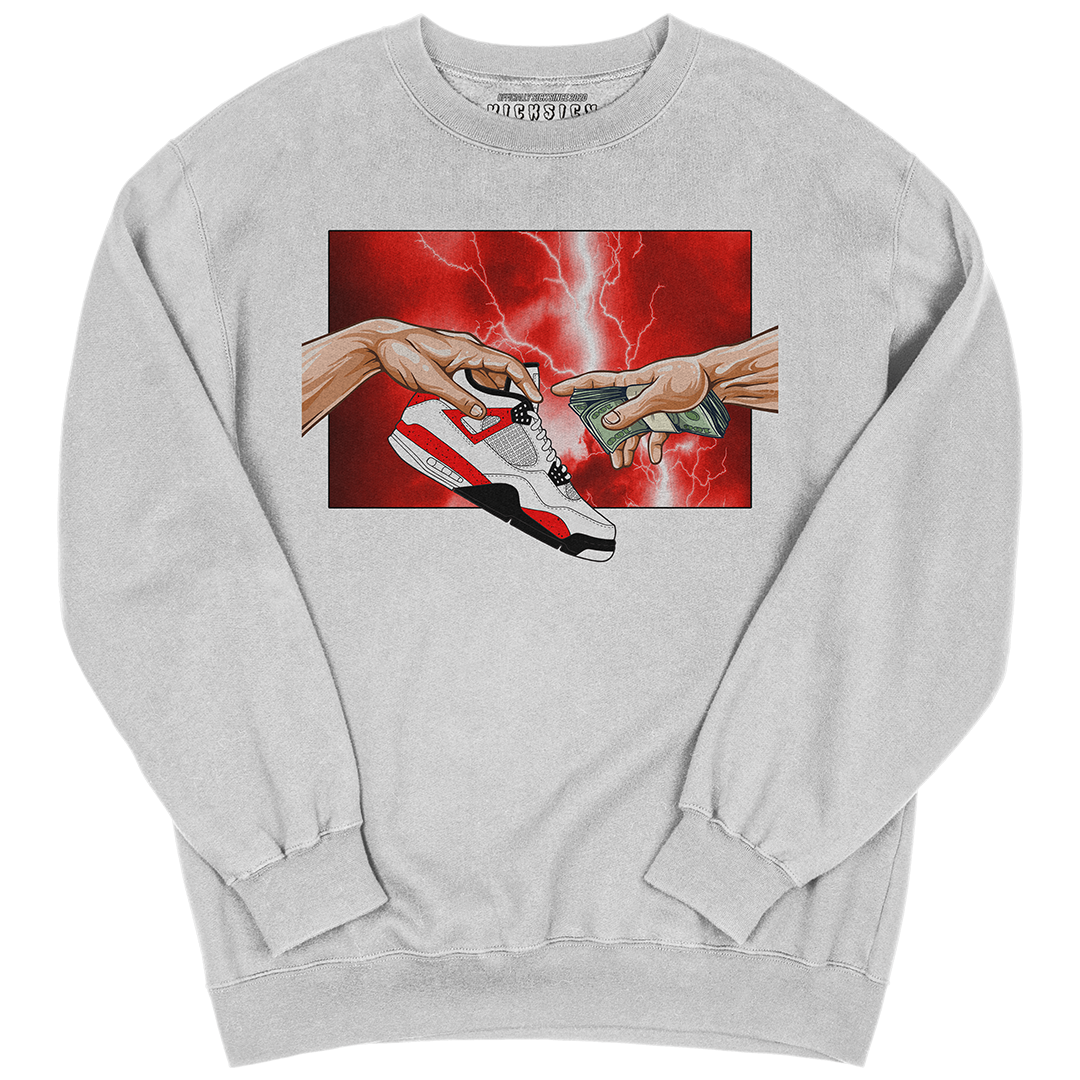 "Red Cement 4 Retro God" Crewneck Sweatshirt
