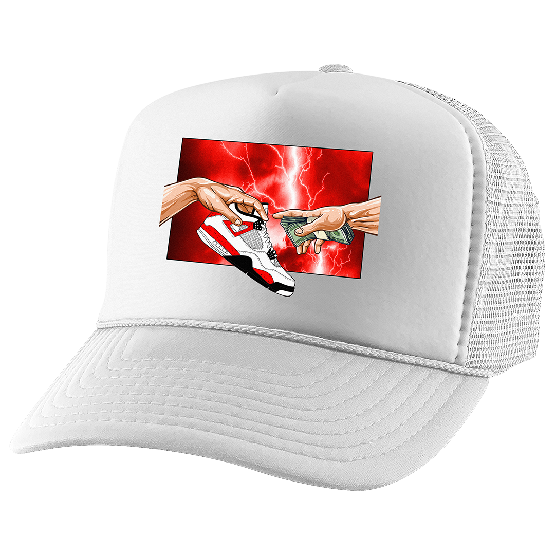 "Red Cement 4 Retro God" Trucker Hat