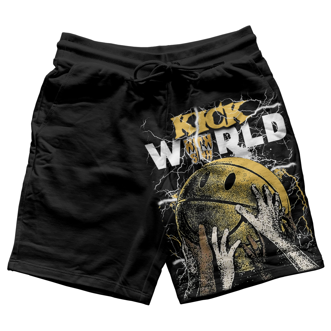 "Yellow Ochre 6 Kick World" Jogger Shorts