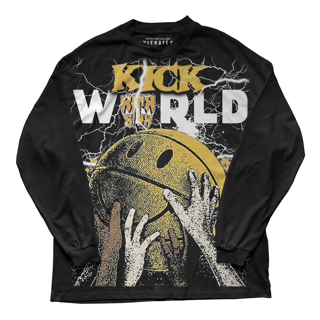 "Yellow Ochre 1 Kick World" Long Sleeve Tee