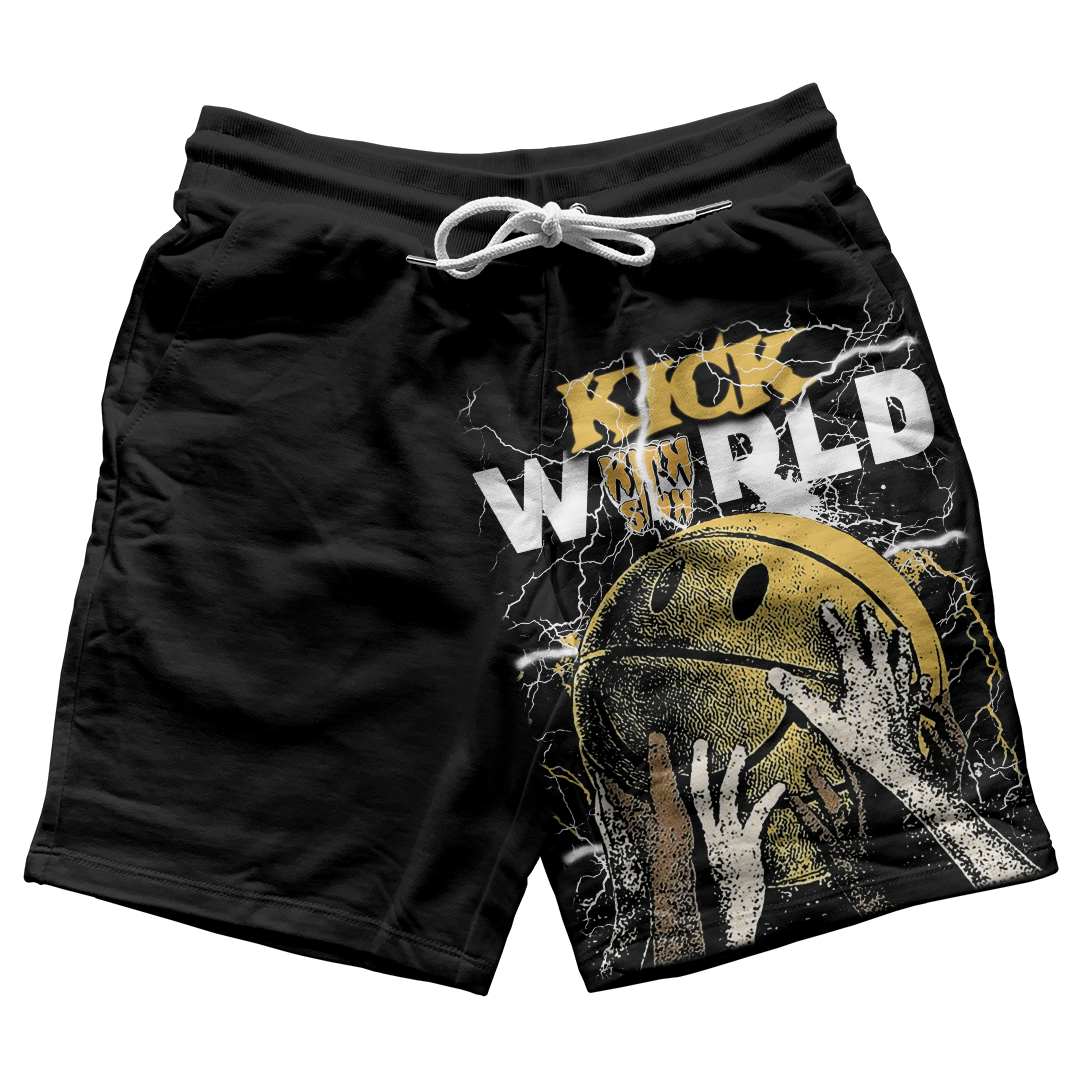 "Yellow Ochre 6 Kick World" Jogger Shorts