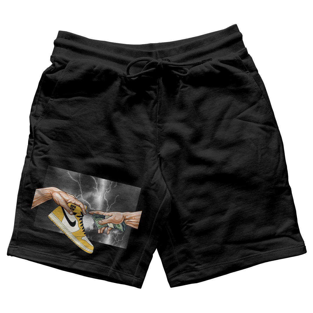 "Yellow Ochre 1 Retro God" Jogger Shorts