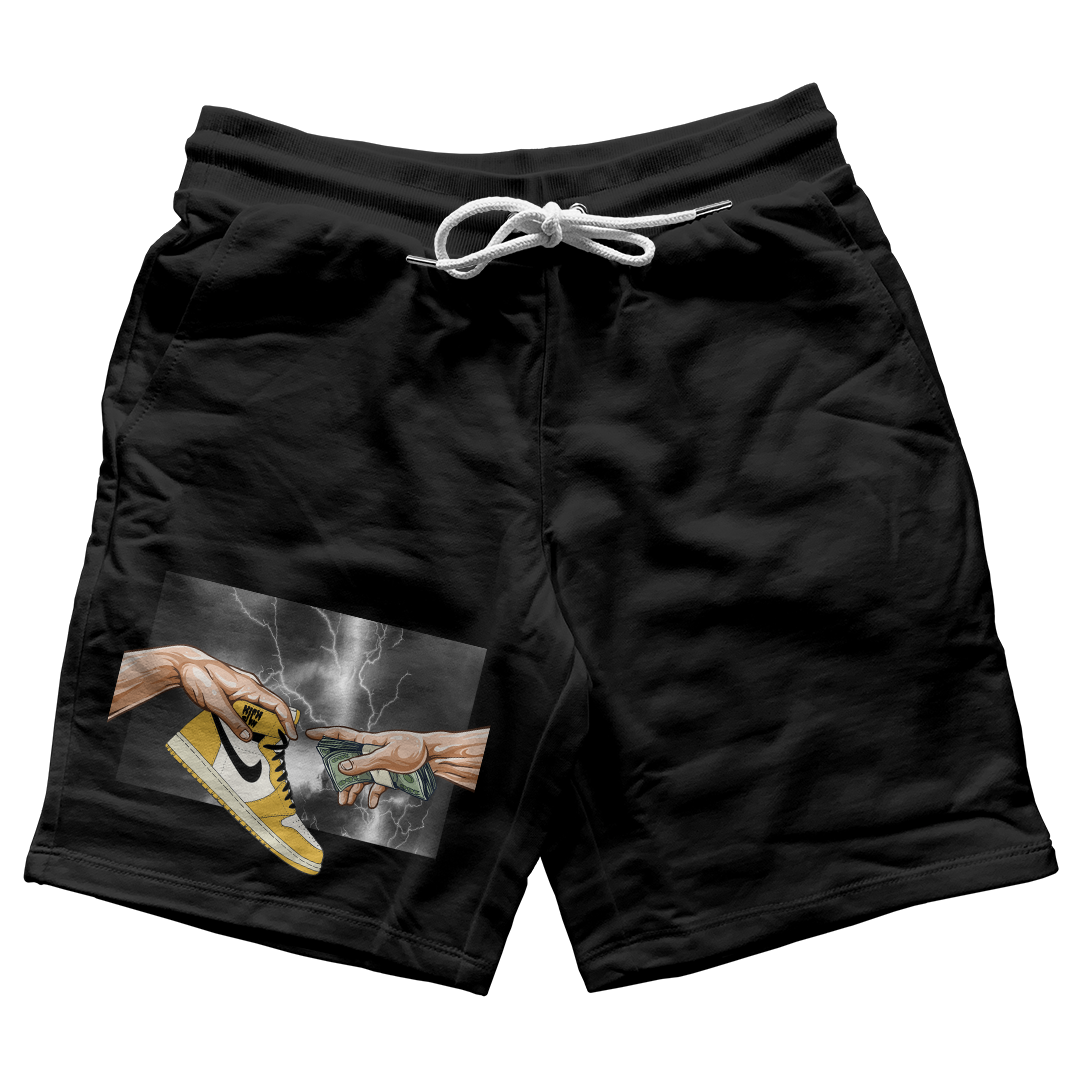 "Yellow Ochre 1 Retro God" Jogger Shorts