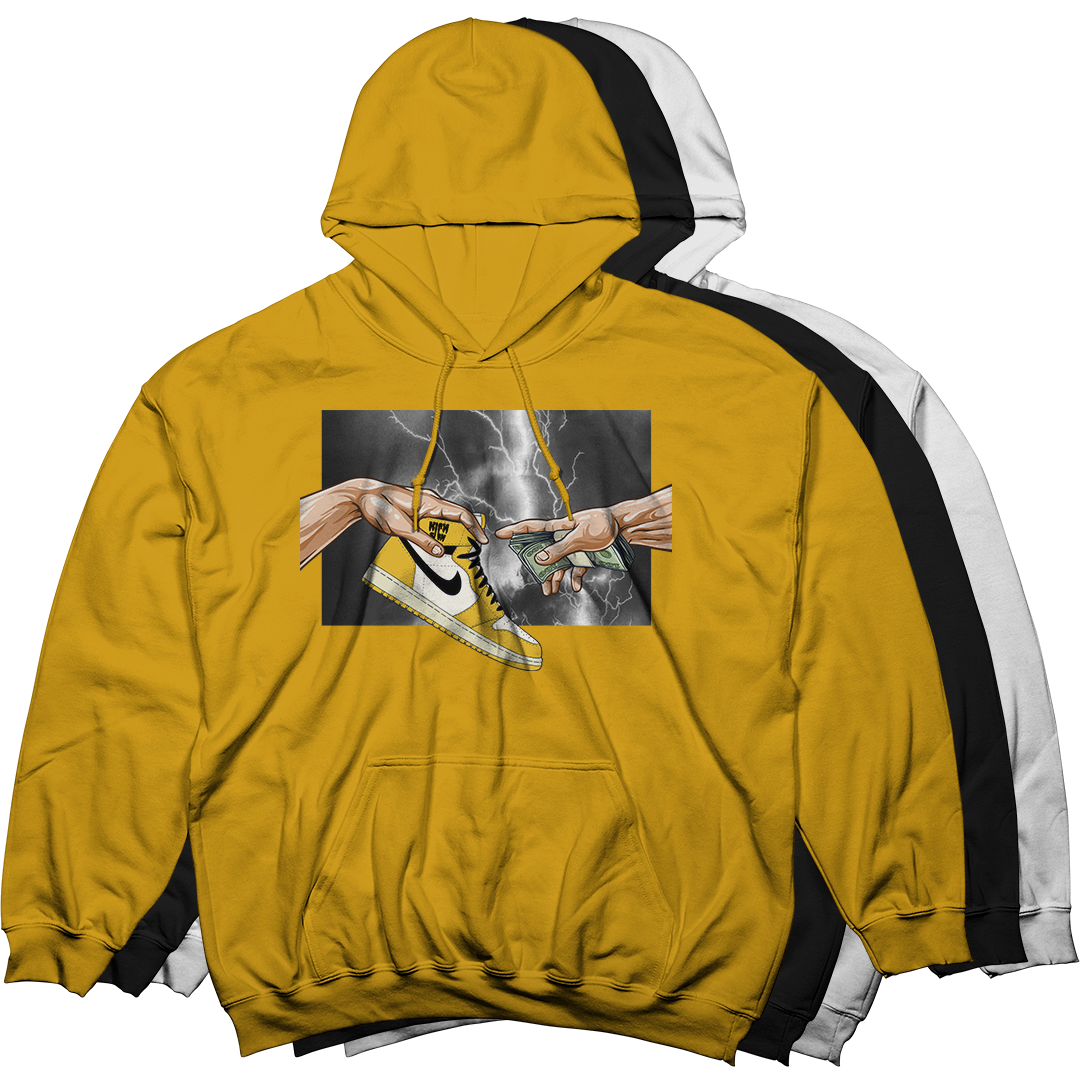 "Yellow Ochre 1 Retro God" Hoodie
