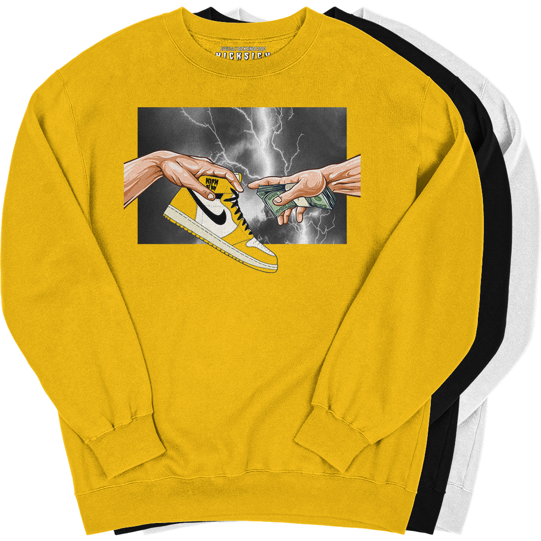 "Yellow Ochre 1 Retro God" Crewneck Sweatshirt