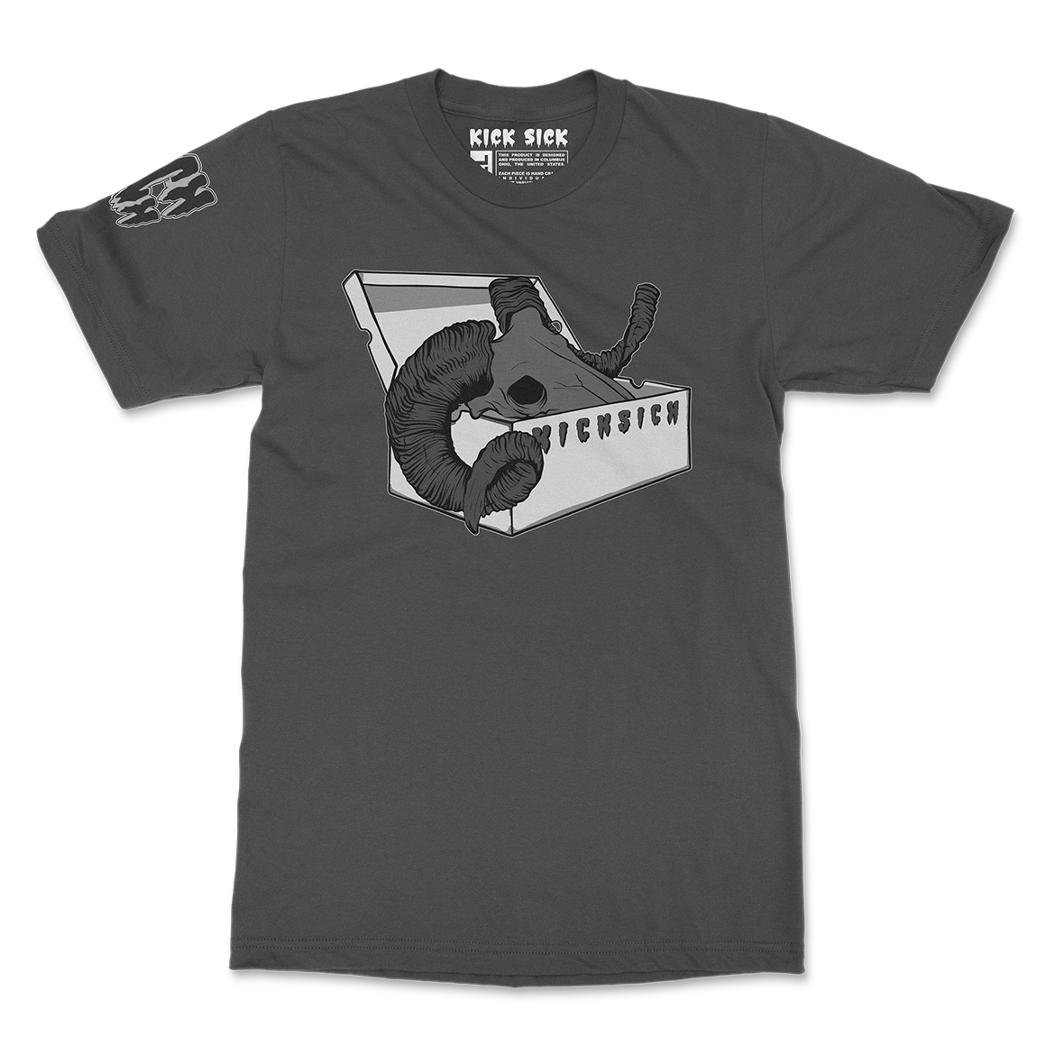 Grey Black Unbox The Goat Charcoal Tee
