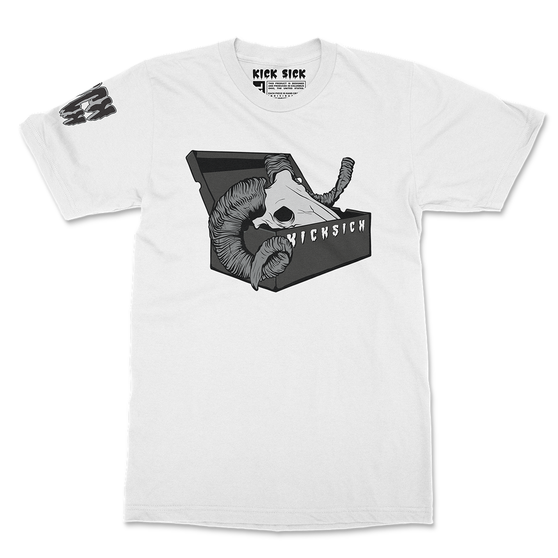 Grey Black Unbox The Goat White Tee