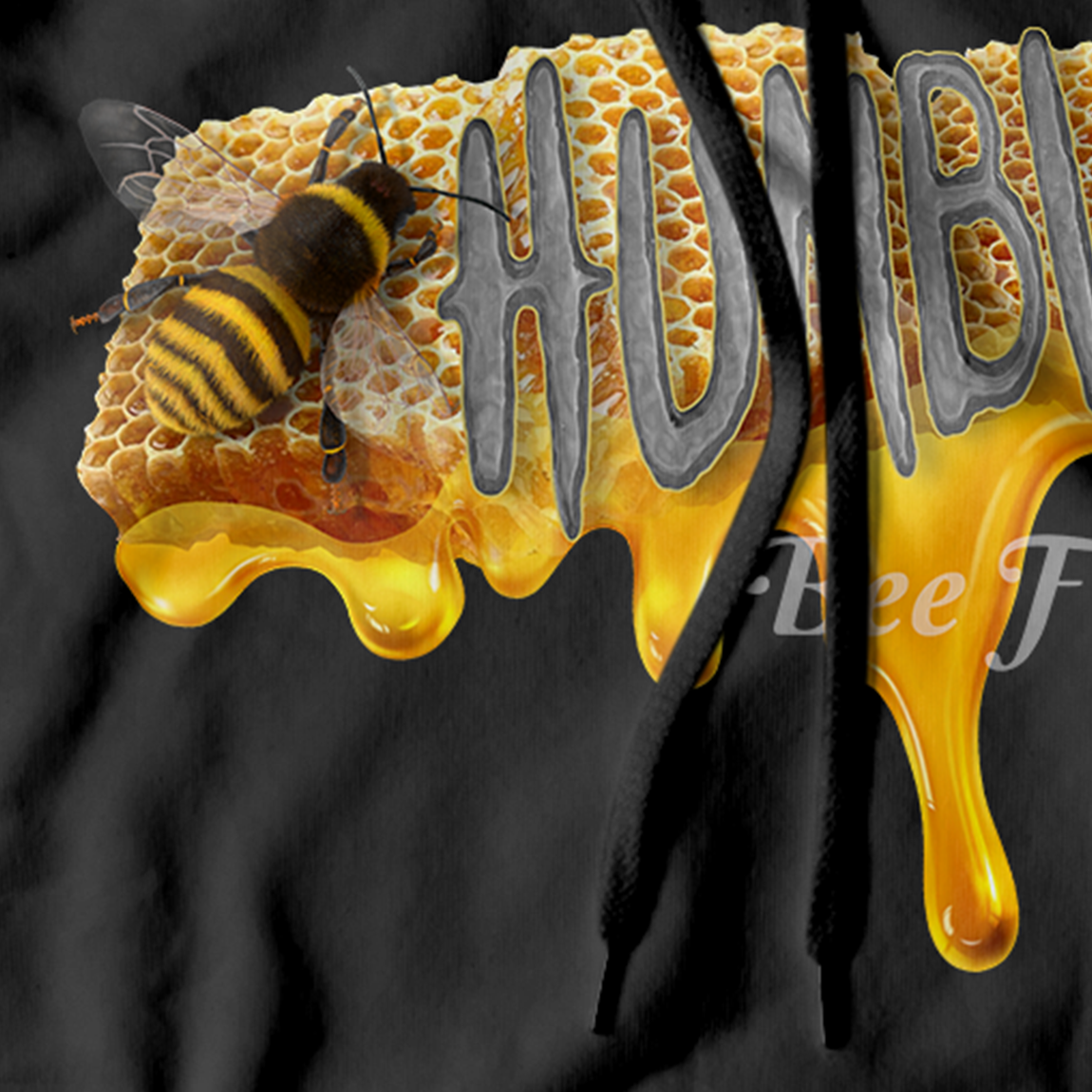 Bee Humble Bee Fly Honey Comb Black Hoodie