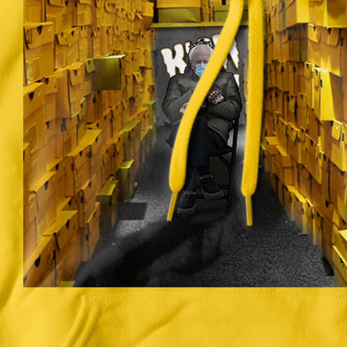 Boxed Out Bernie Gold Yellow Hoodie