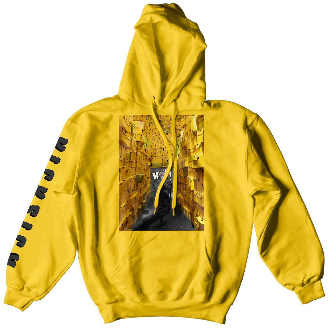 Boxed Out Bernie Gold Yellow Hoodie