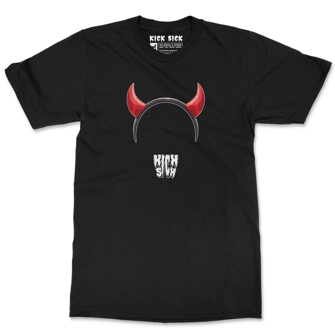 Devil Horns Party Hat Black Tee