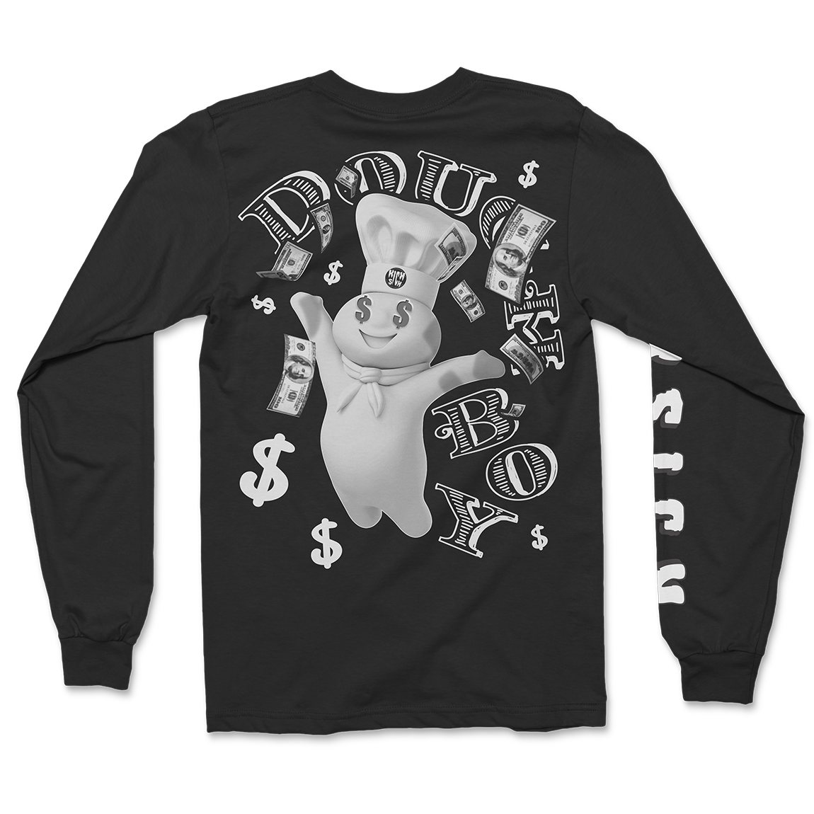 Dough Boy Black Long Sleeve Tee