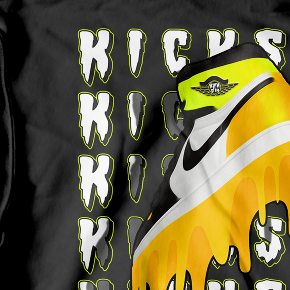 Volt Gold Retro 1 Bolt Drip Black Hoodie