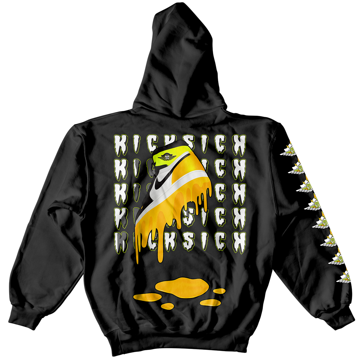 Volt Gold Retro 1 Bolt Drip Black Hoodie