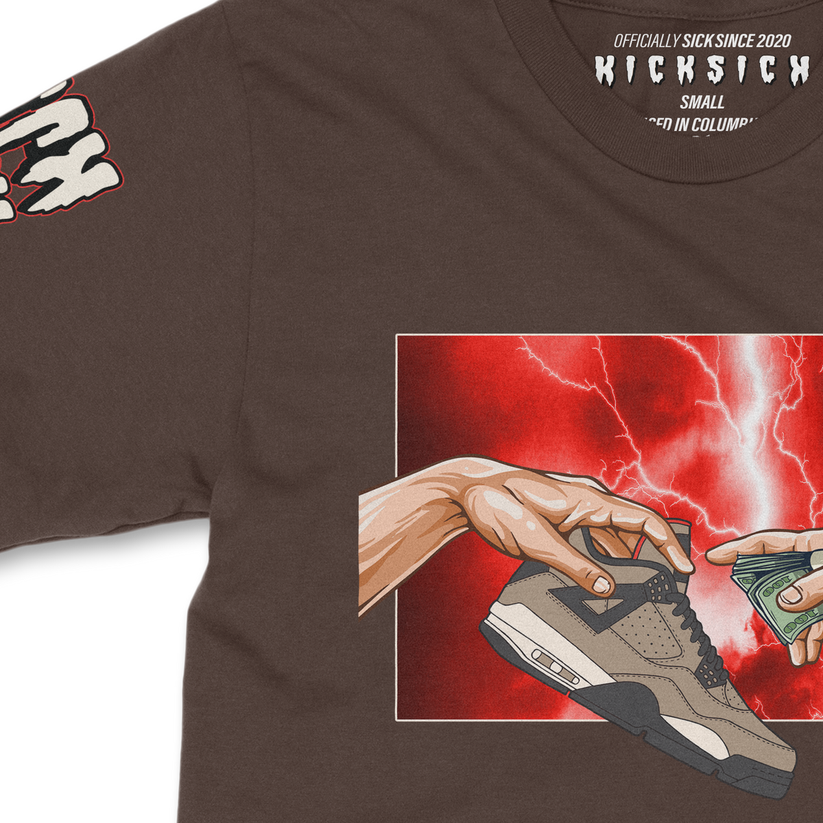 Taupe Haze 4 Retro God Dark Chocolate Tee