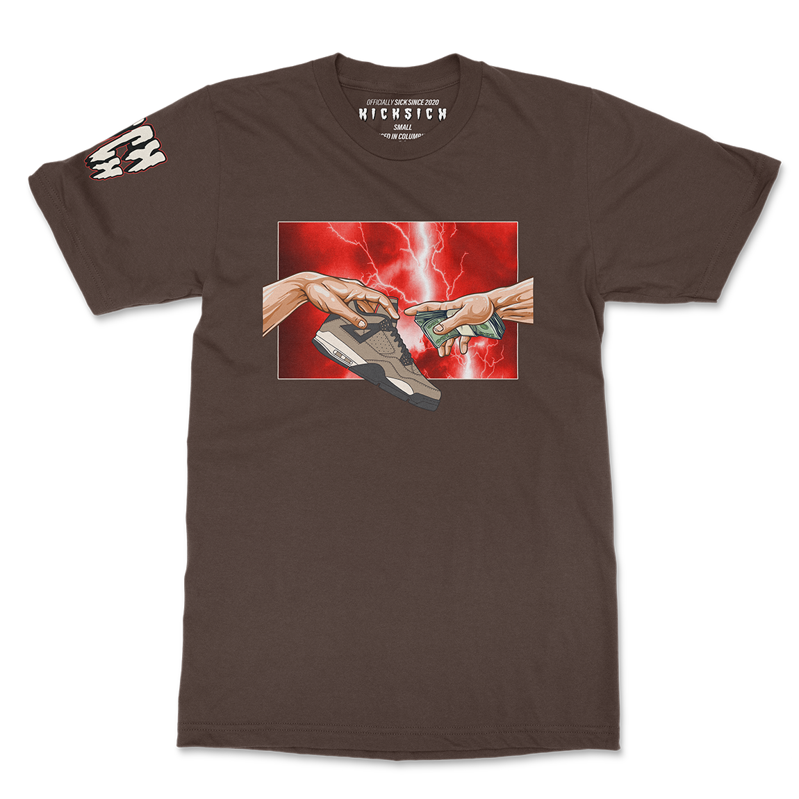 Taupe Haze 4 Retro God Dark Chocolate Tee