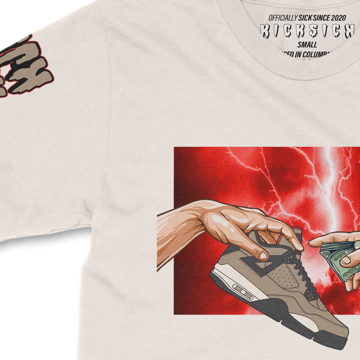 Taupe Haze 4 Retro God Natural White Tee