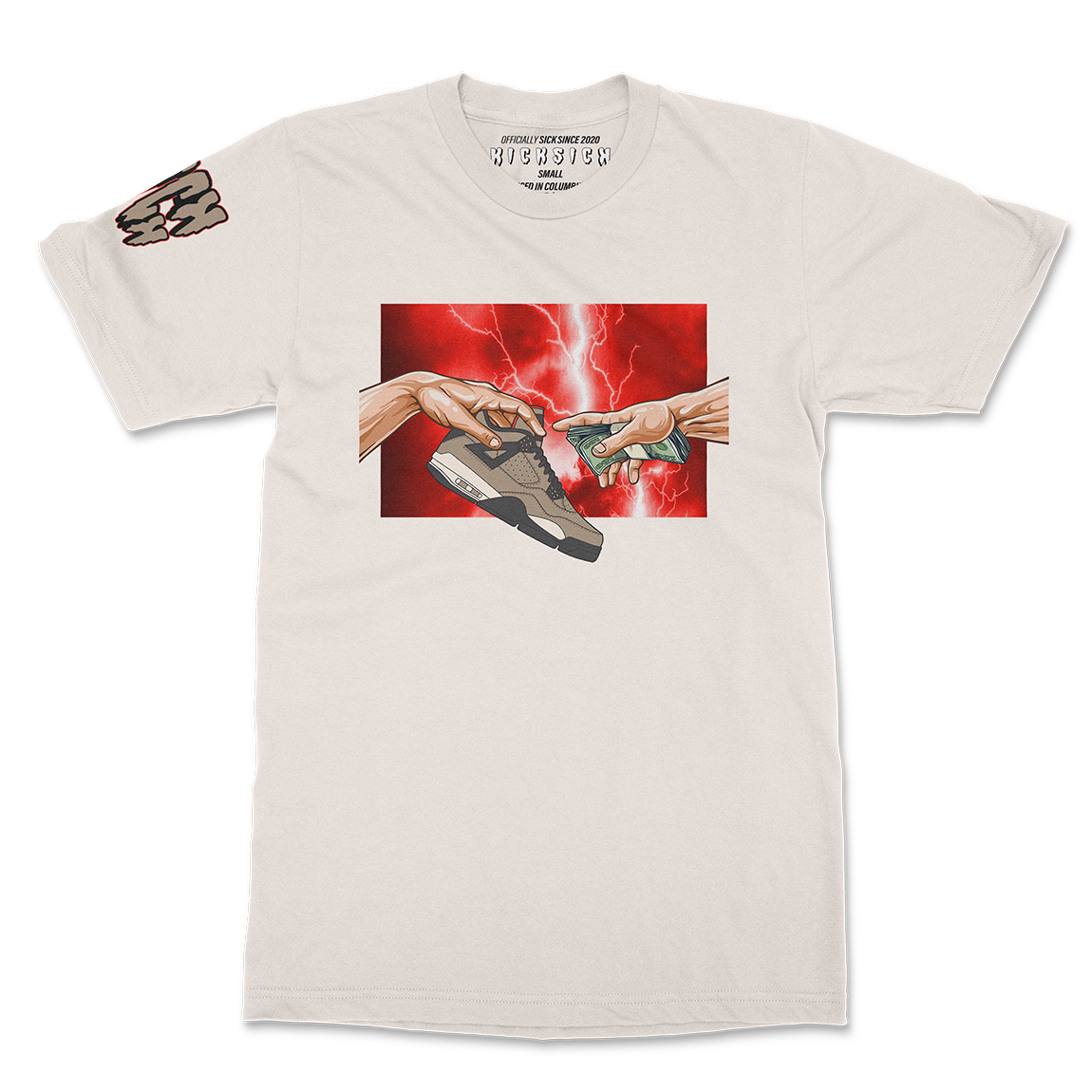 Taupe Haze 4 Retro God Natural White Tee