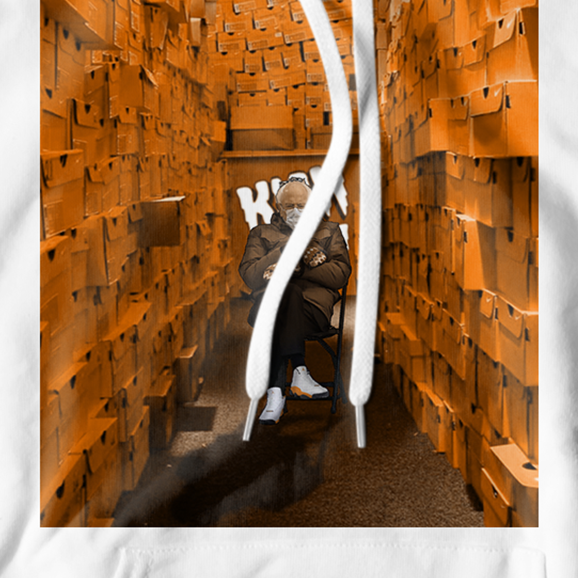 Boxed Out Bernie White Hoodie