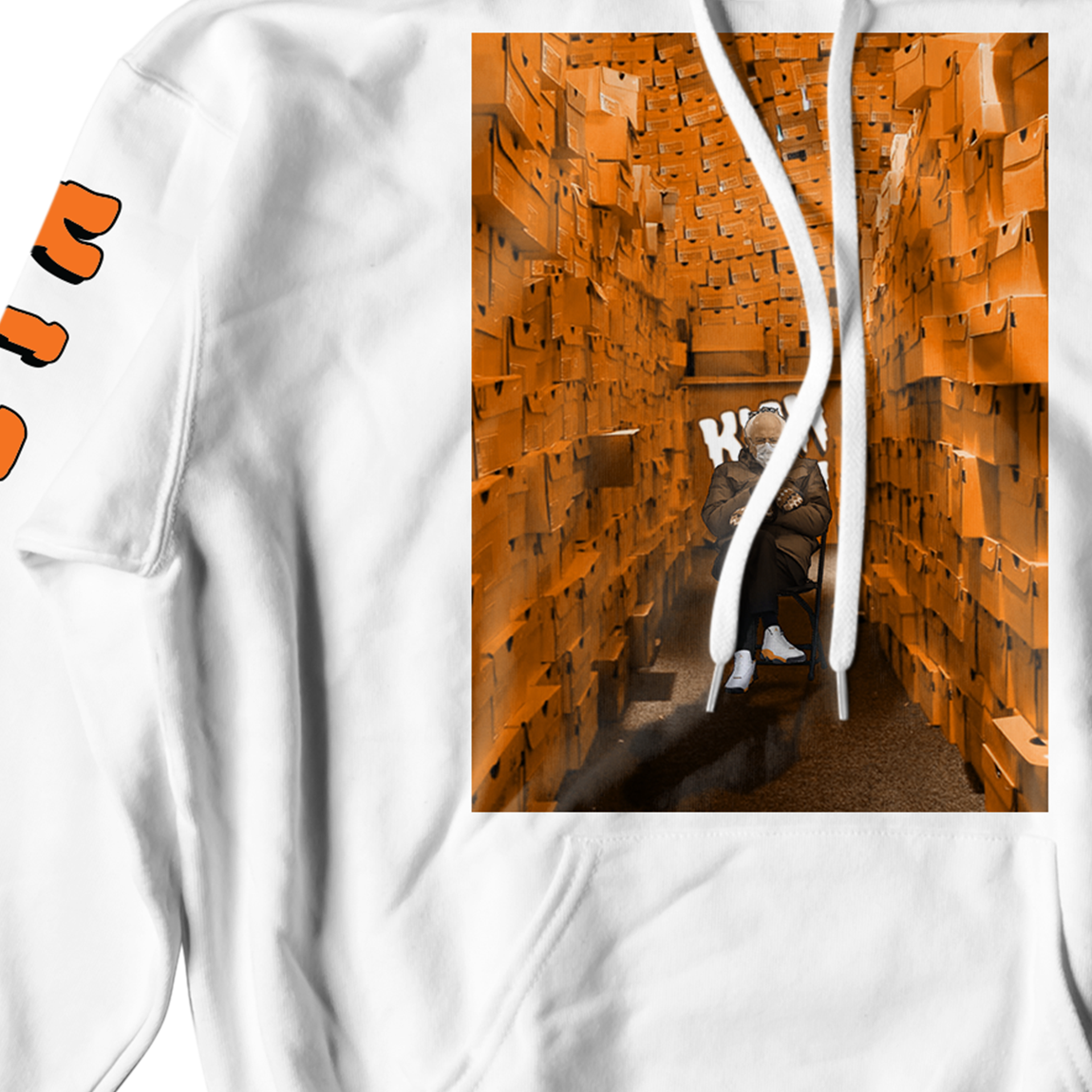 Boxed Out Bernie White Hoodie