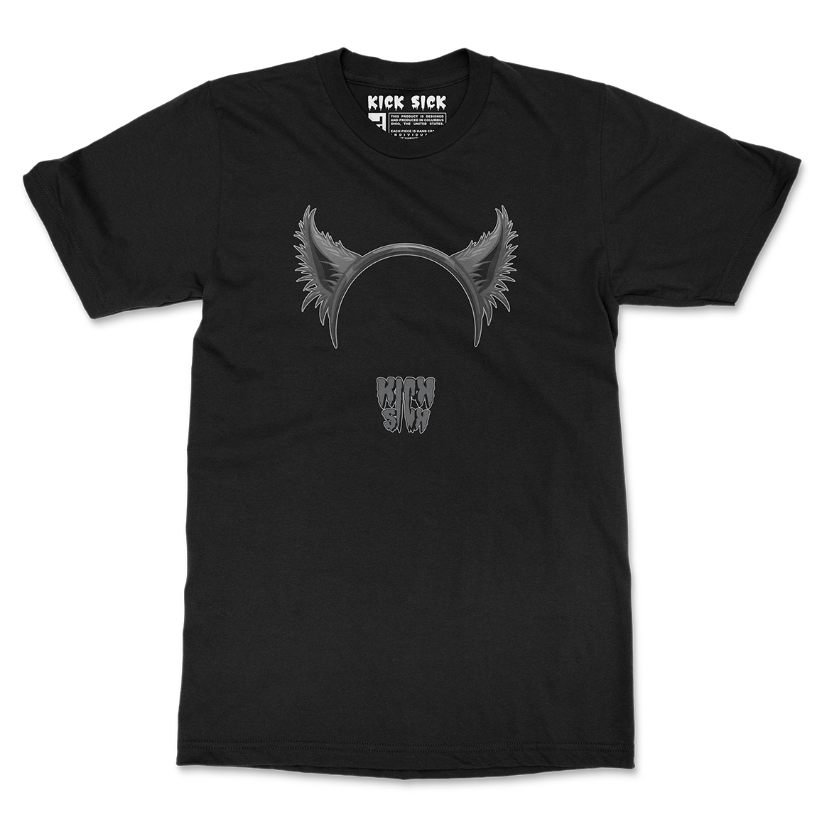 Wolf Ears Party Hat Black Tee