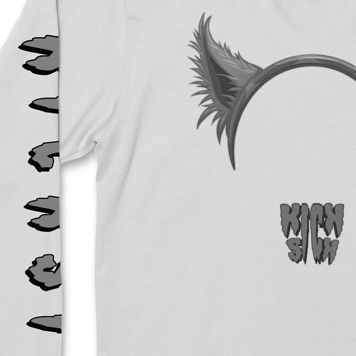 Wolf Ears Party Hat White Long Sleeve Tee