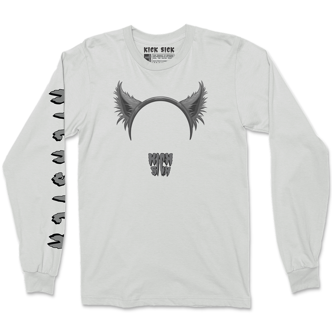 Wolf Ears Party Hat White Long Sleeve Tee