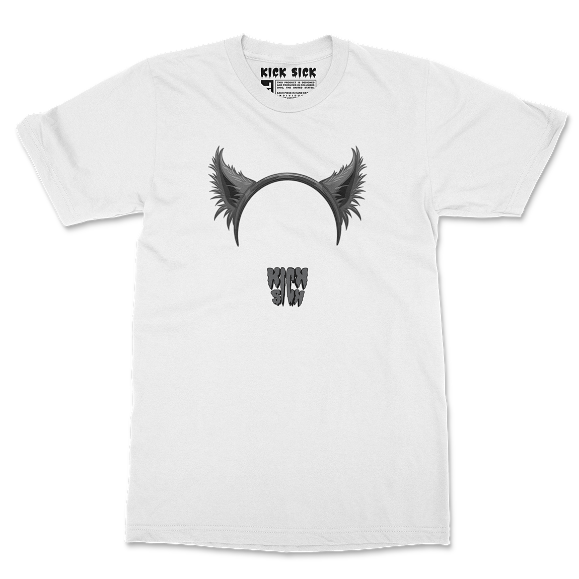 Wolf Ears Party Hat White Tee