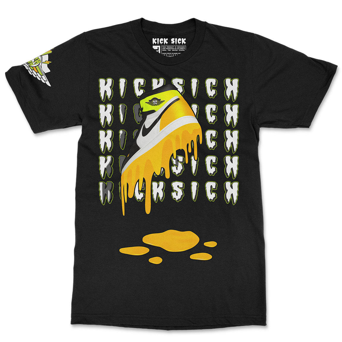 Volt Gold Retro 1 Bolt Drip Black Tee